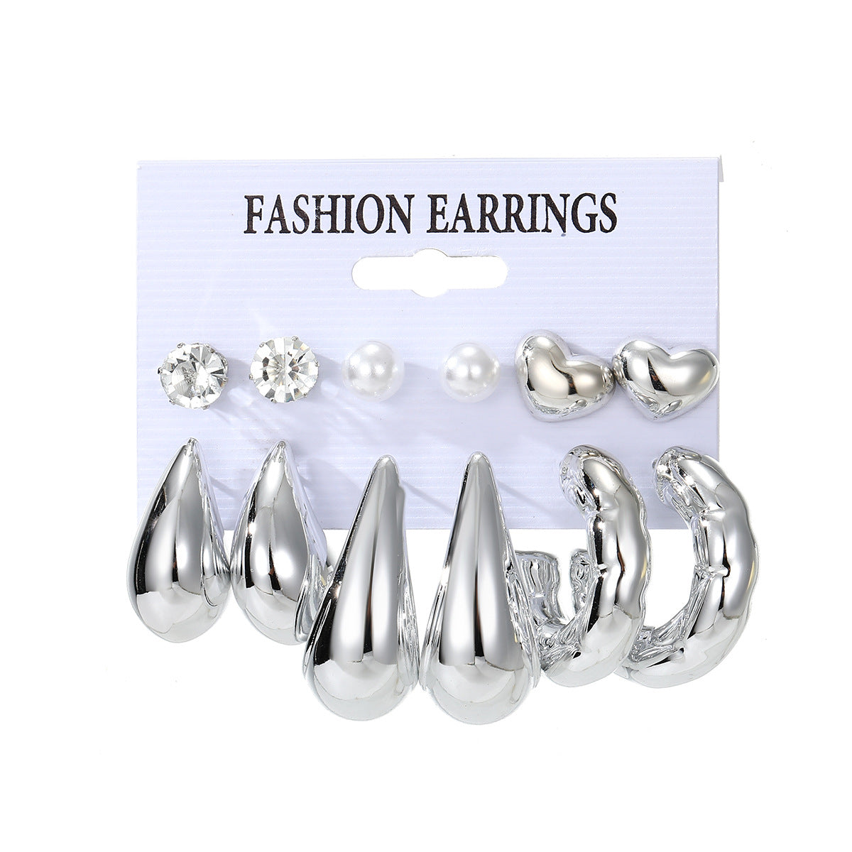 Design Butterfly Heart Water Drops Diamond Imitation Earrings