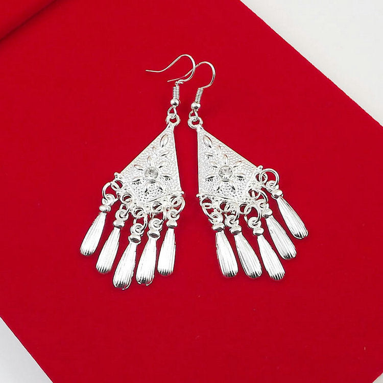 Women's Tibetan Sier Miao Eardrops Classical Ethnic Style Earrings