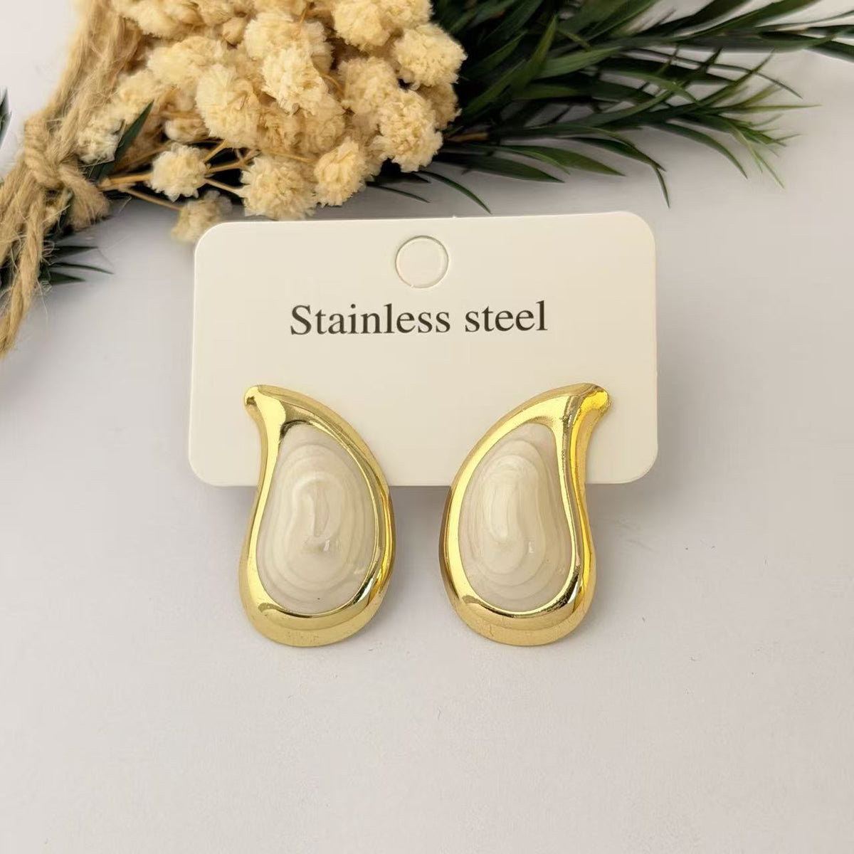 Clover Minimalist Drop-shaped Stainless Steel Light Luxury High Earrings