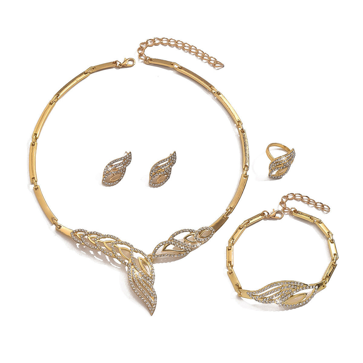 Fashion Golden Leaves Ear Niche Design Rings