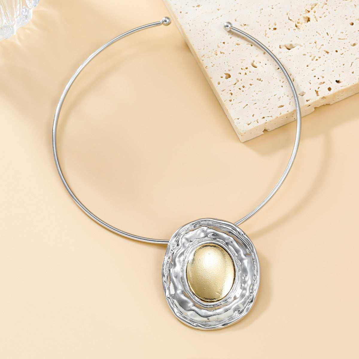 Women's Alloy Collar Exaggerated Oval Metal Color Necklaces