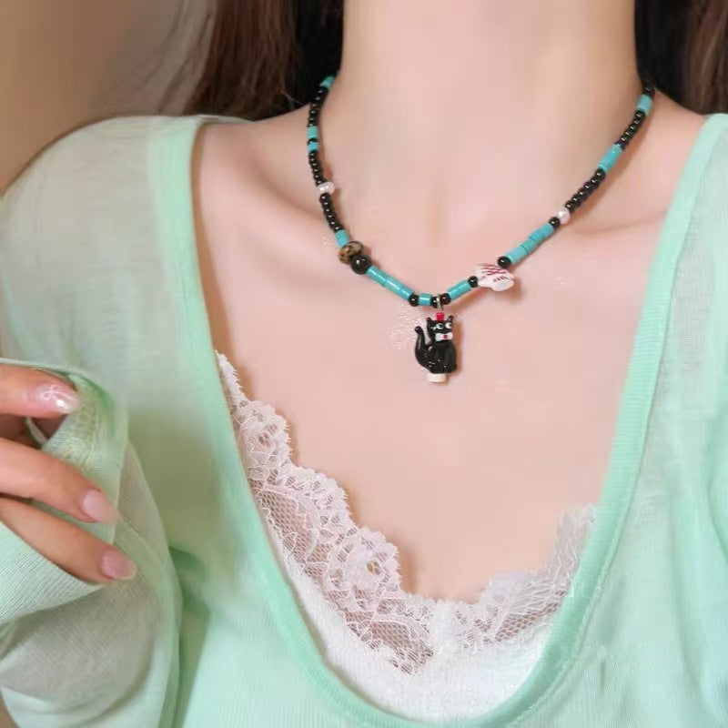 Series Colorful Fun Sweet Cool Female Korean Style Niche Necklace