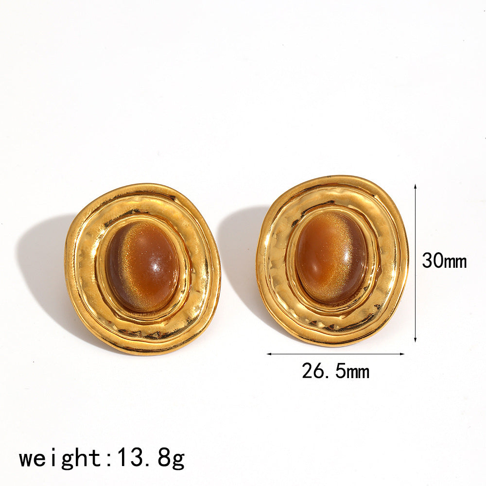 Elegant Resin Graceful Personality Style Amber Jewelry Set