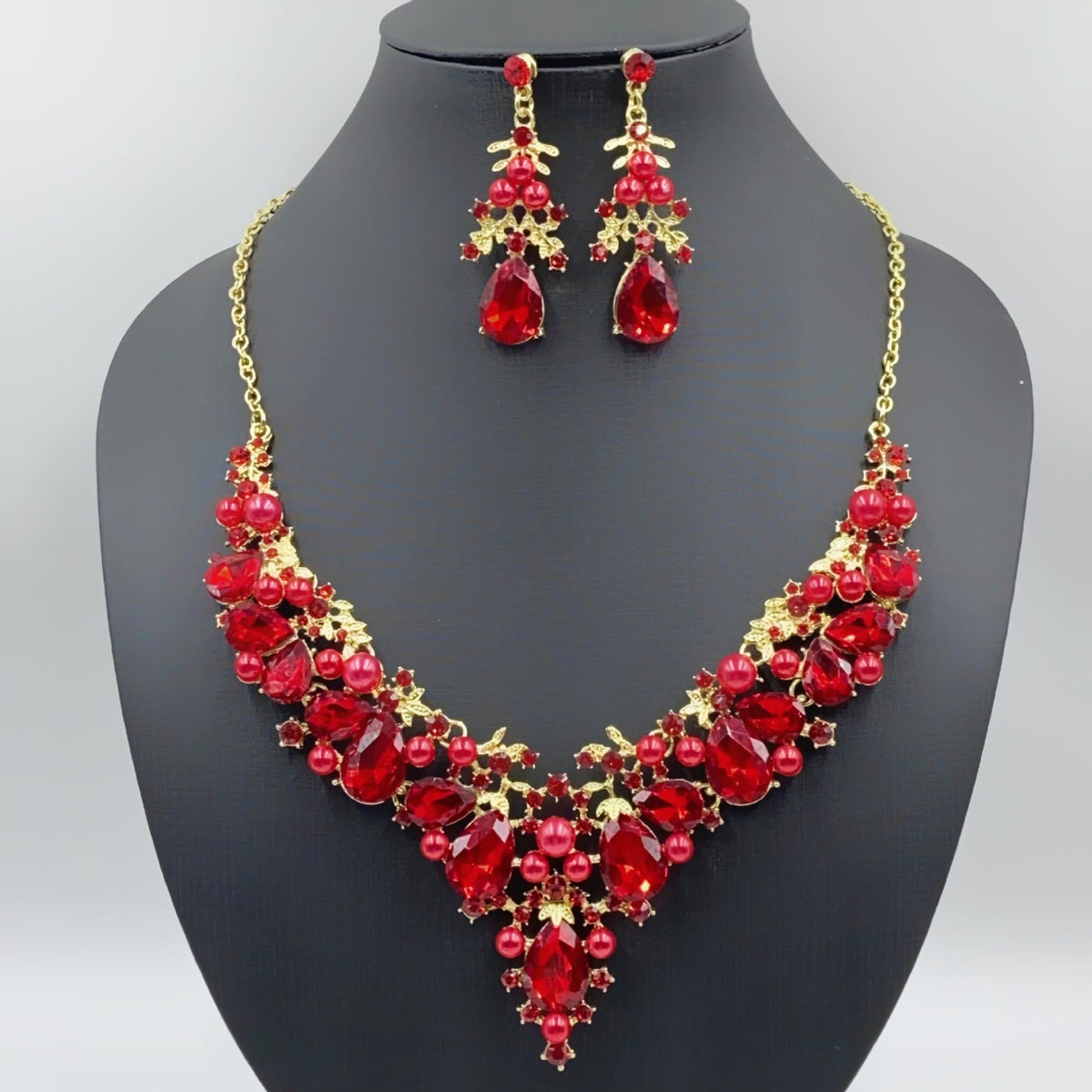 Pearl Water Drop Bridal Wedding Over Rhinestone Necklaces