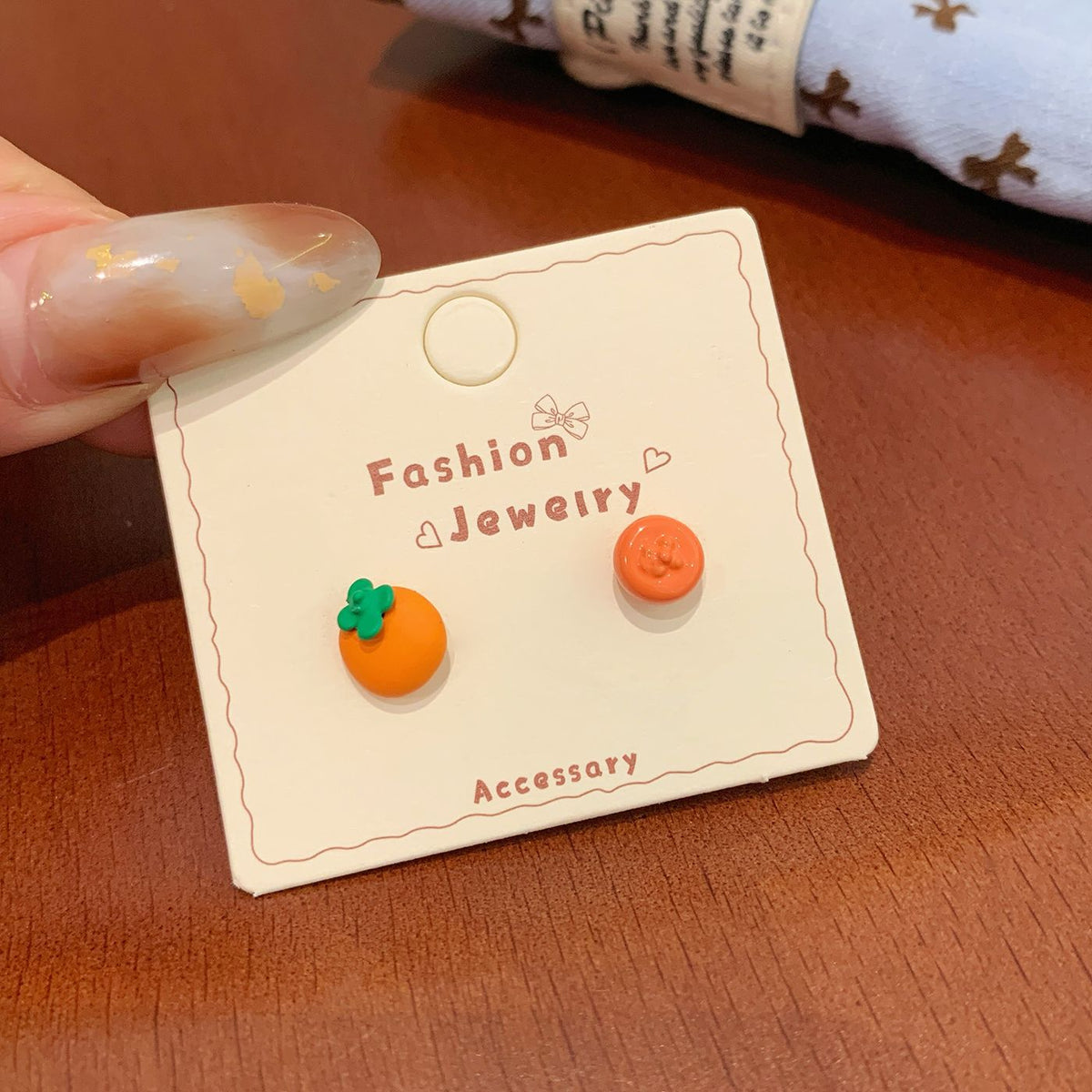 Colorful Fruit Cat Female Sier Needle Cartoon Cute Sweet Design Rings