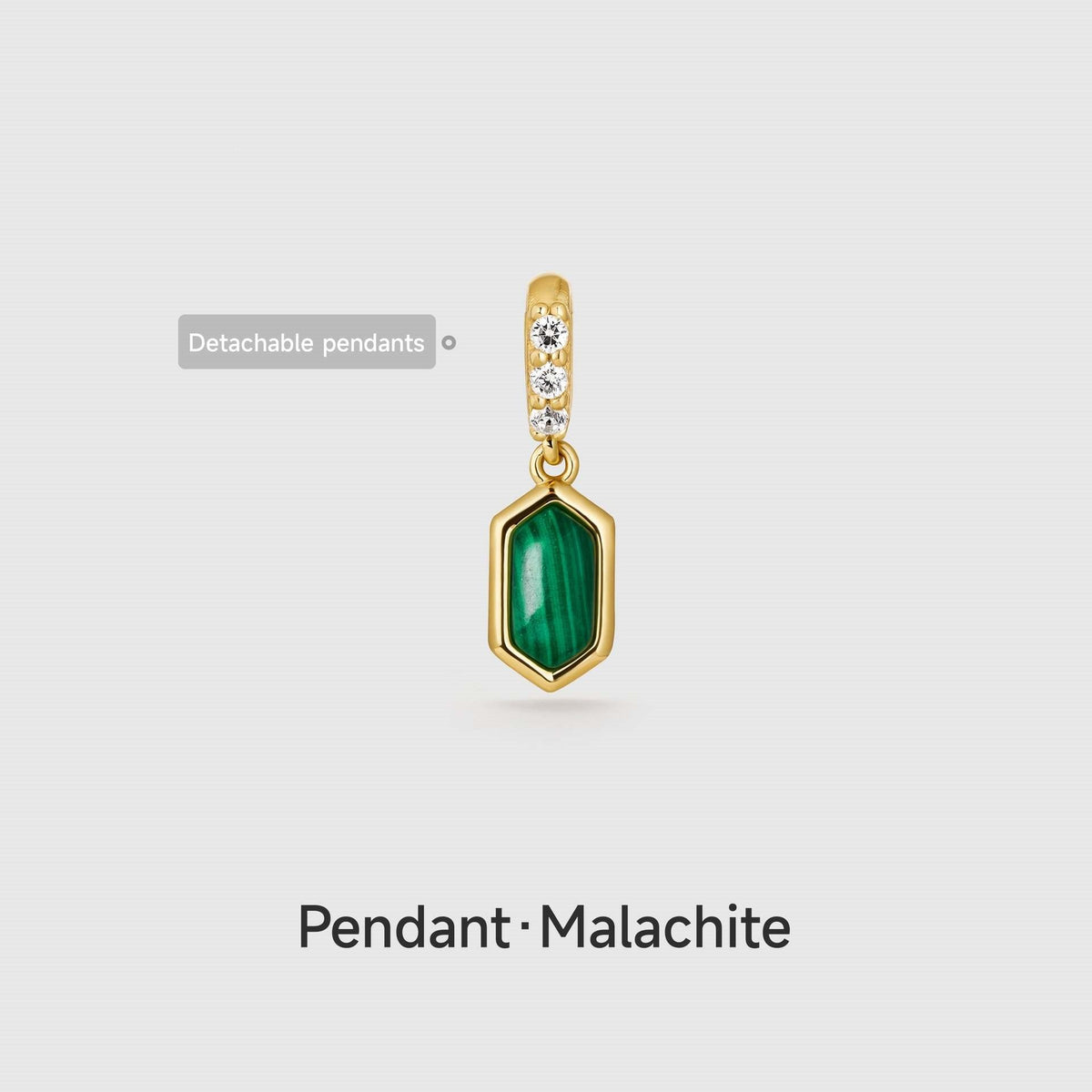 December Style Love Color Series Zircon Gold Pendant
