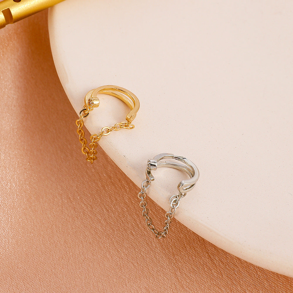 Simple Chain Single Personalized Temperamental Tassels No Pierced Fairy Ear Clip