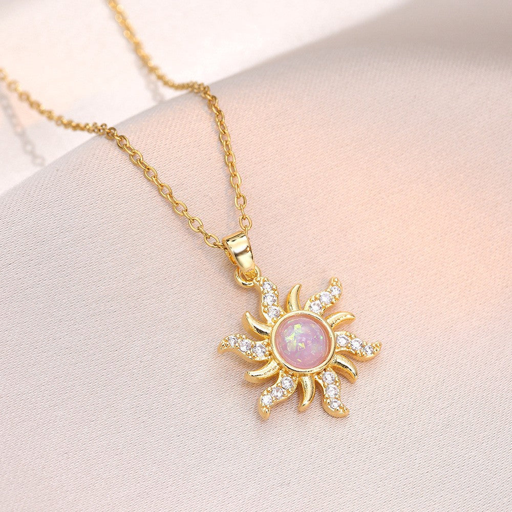 Women's Rotating Exquisite Sunflower Light Luxury Minority Necklaces