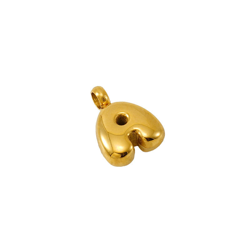 Fashion Simple Stainless Steel Gold Mini Small Bubble Letter Pendant