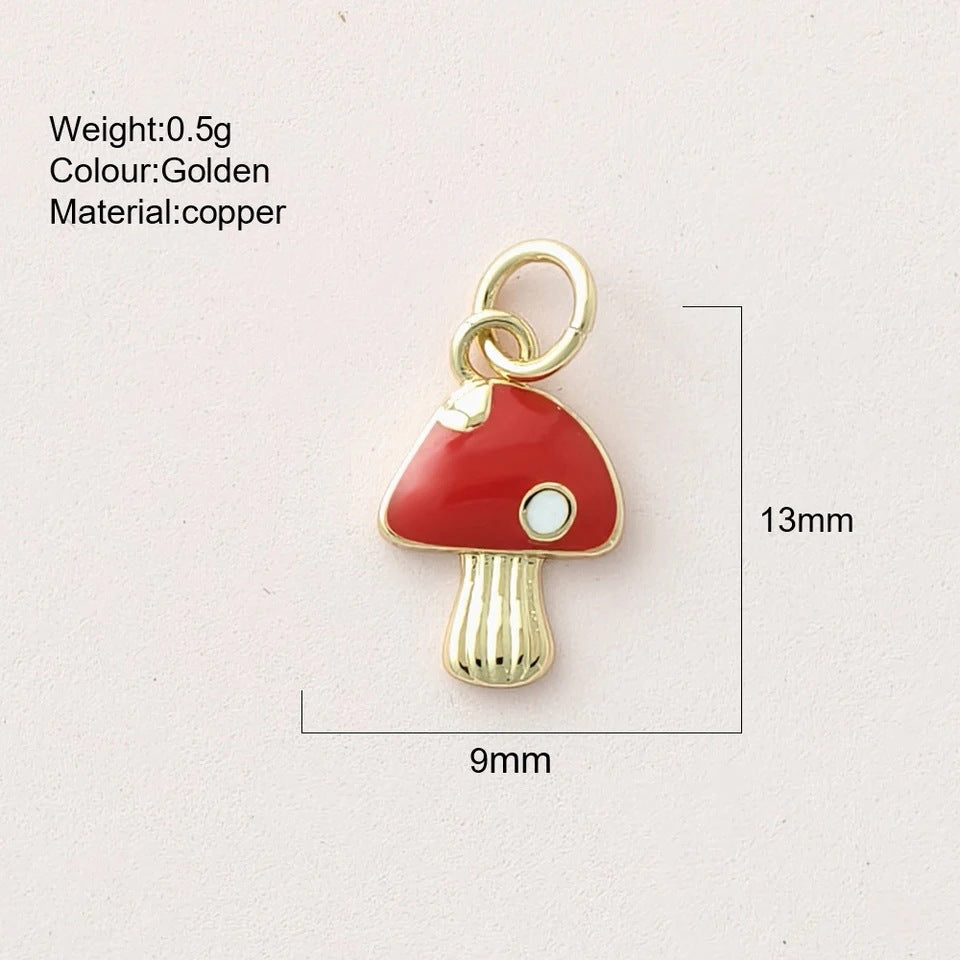Cool Cute Delicate Red Mushroom Copper Bracelets