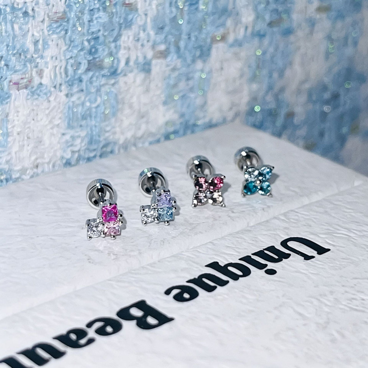Zircon Four-leaf Clover Small Ear Personalized Fashionable Ladylike Exquisite Rings