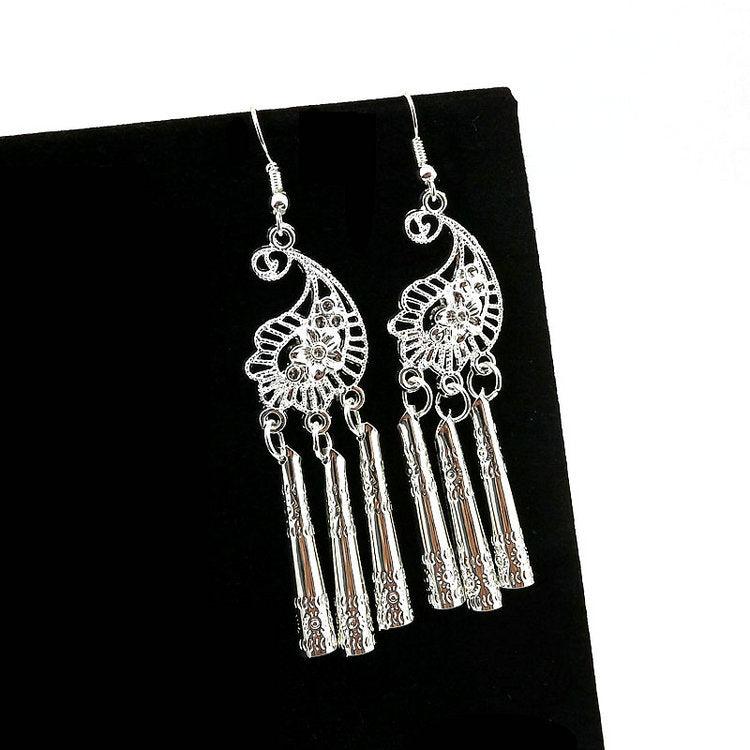 Women's Tibetan Sier Miao Eardrops Classical Ethnic Style Earrings
