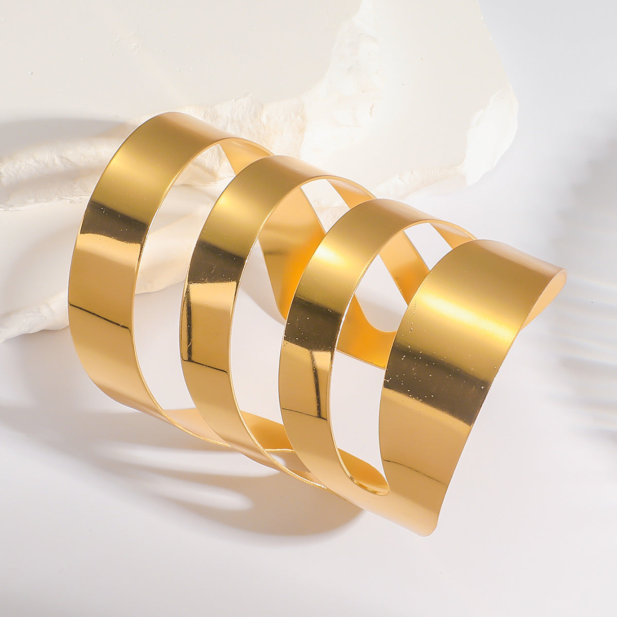 French Simplicity Design Sense Open-end Polished Niche Retro Hollow Bracelets