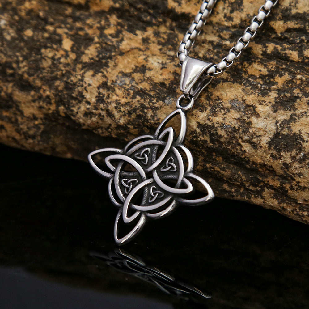 Men's Viking Celtic Knot Titanium Steel Fashion Retro Necklace