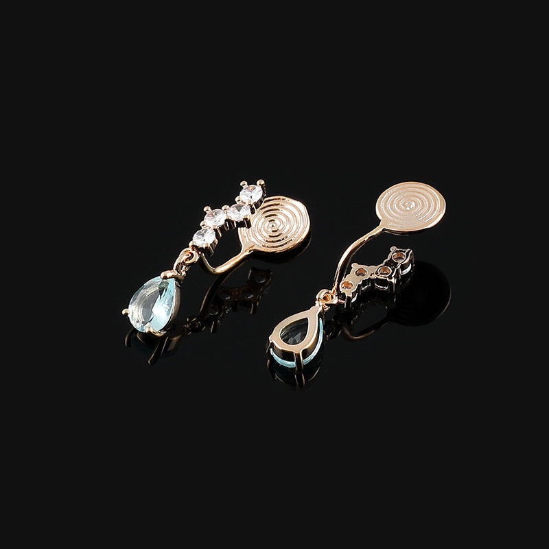 Blue Water Drop Zircon One-piece Mosquito Rings
