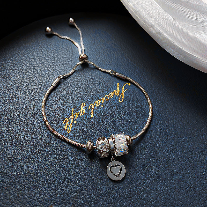 Women's Fashion Diamond Small Waist Heart Simple Bracelets