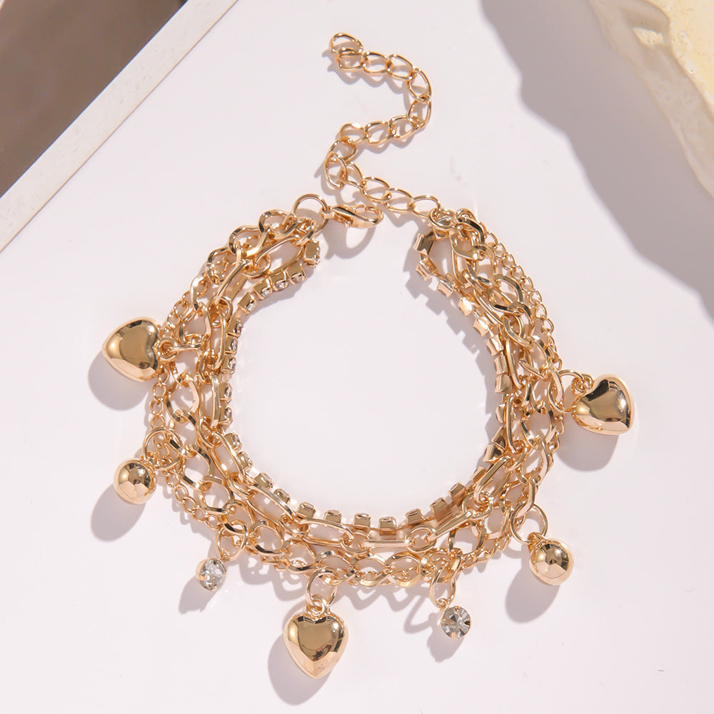 Women's Advanced Texture Love With Diamond Duo Bracelets