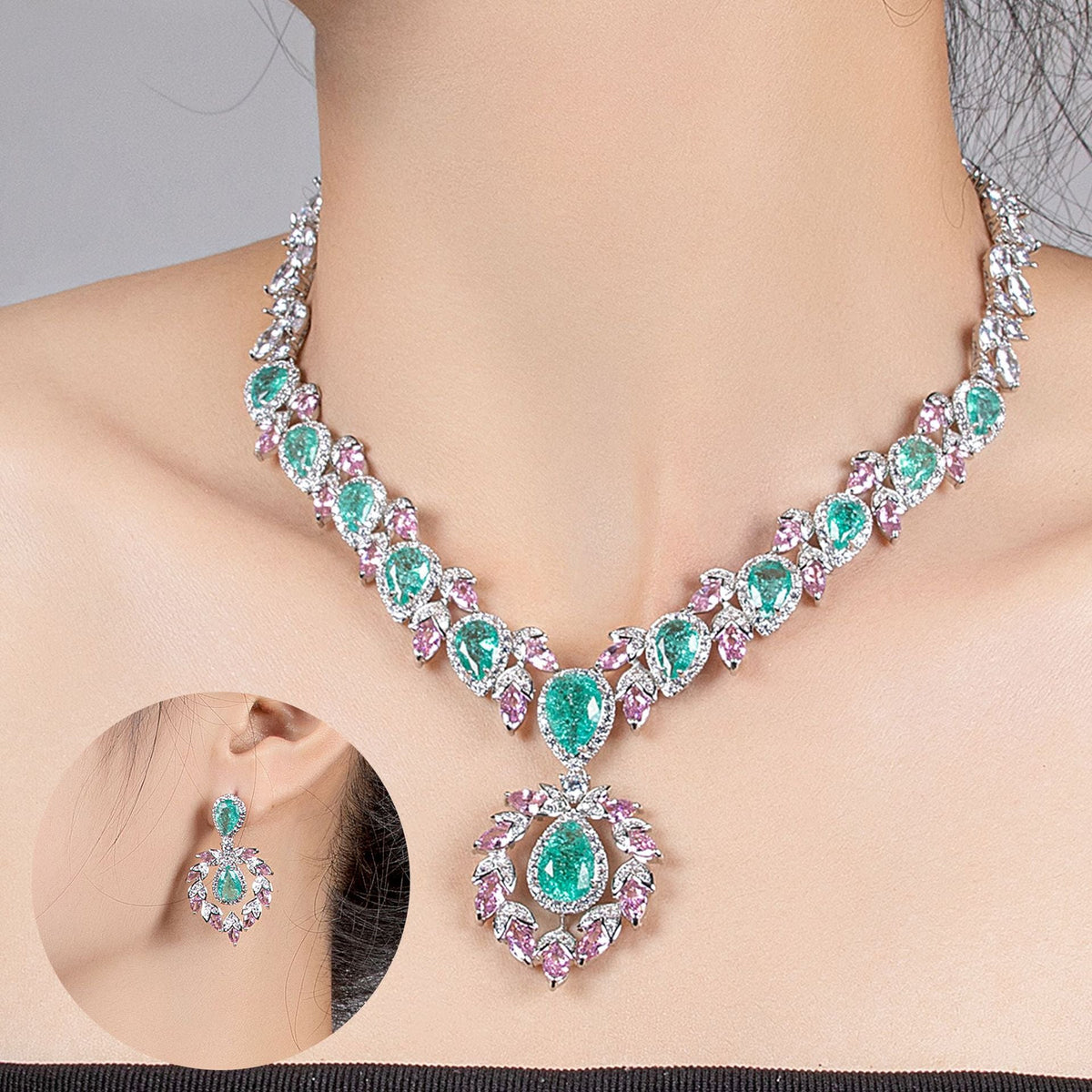 Bridal Formal Dress Zircon Water Drops Earrings