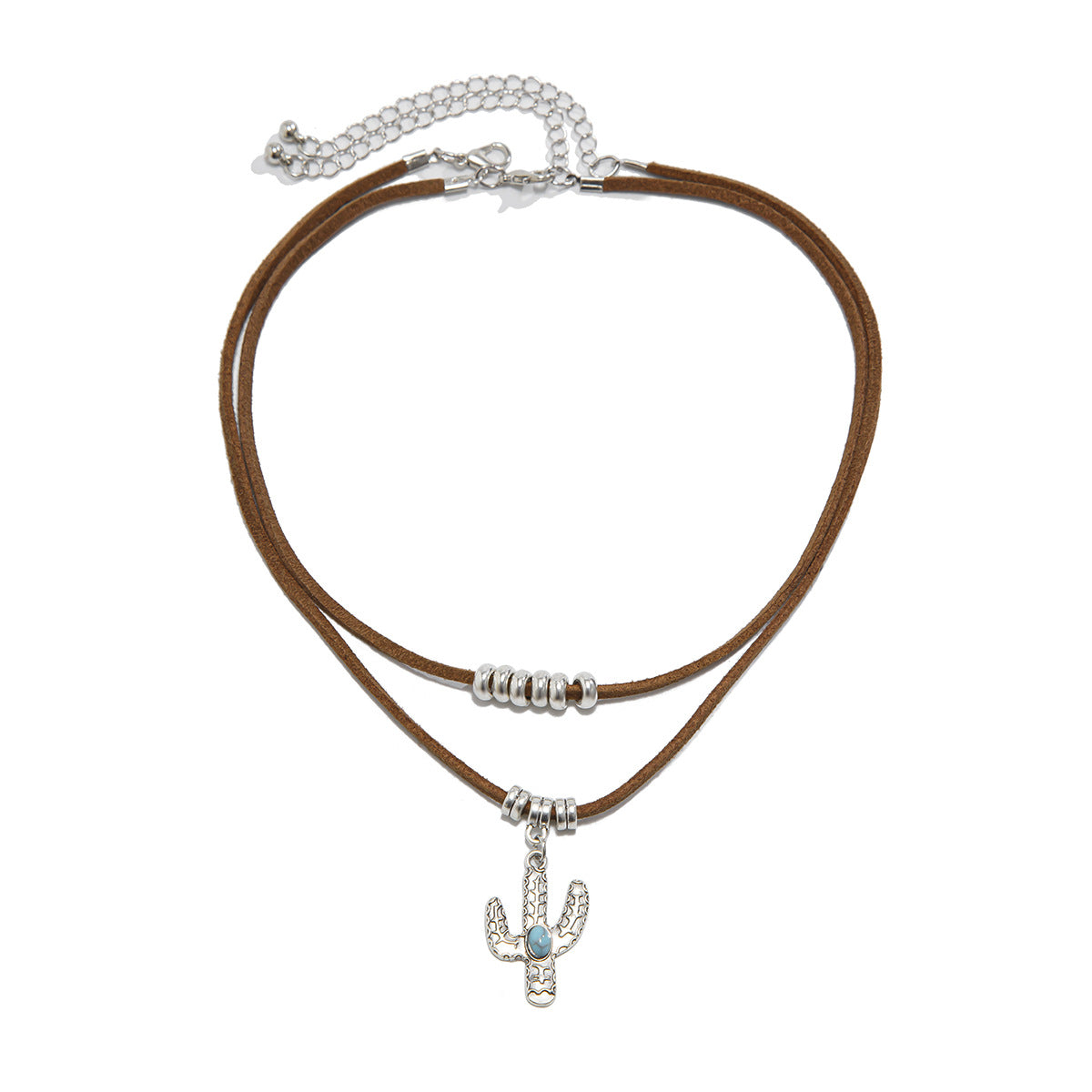 Wind Irregular Tophus Cactus Alloy Collar Pendants