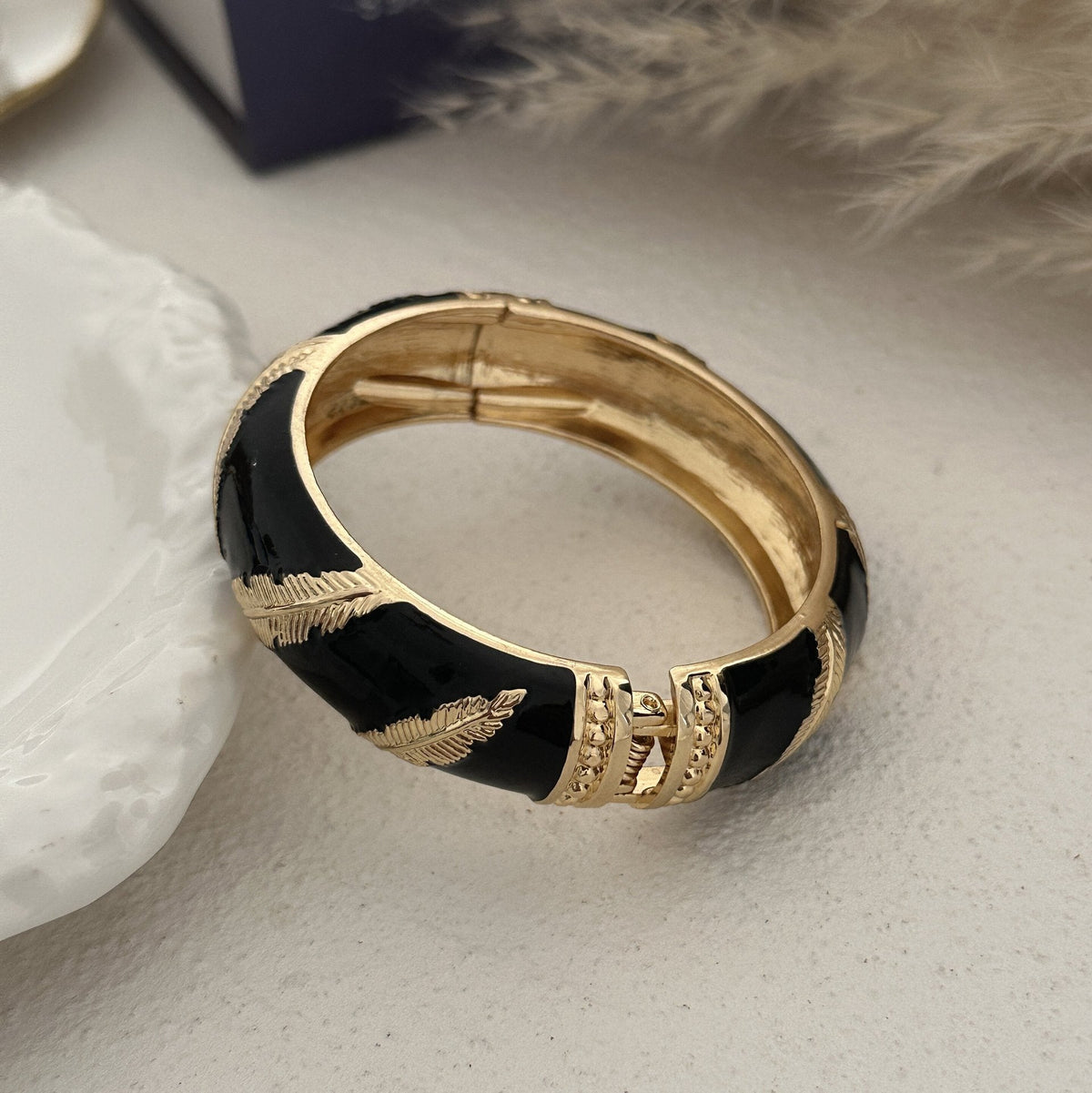 Women's Dripping Oil Open-ended Light Luxury Wave Bamboo Joint Twin Alloy Bracelets