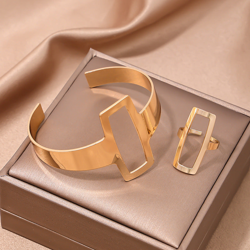 Women's Metal Design Geometric Opening Simple Retro Jewelry Set