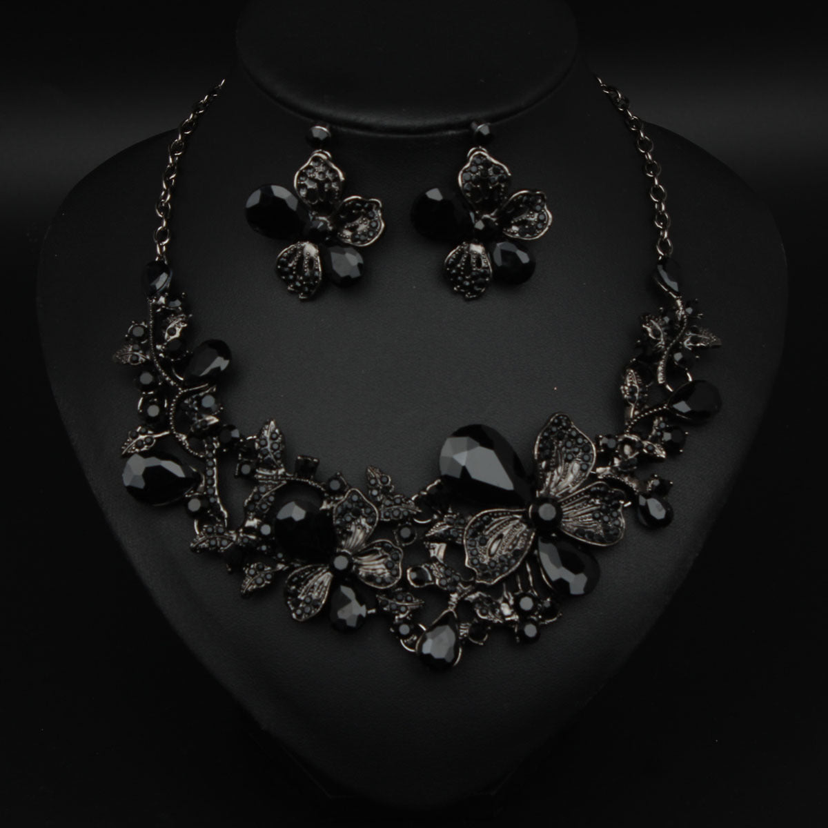 Jewel Flower Crystal Suite Banquet Dress Earrings