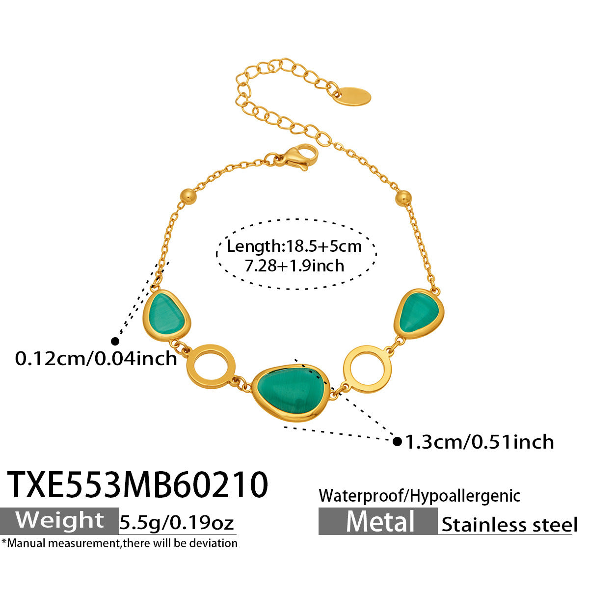 Li Light Luxury Oval Opal Stainless Steel Jewelry Set