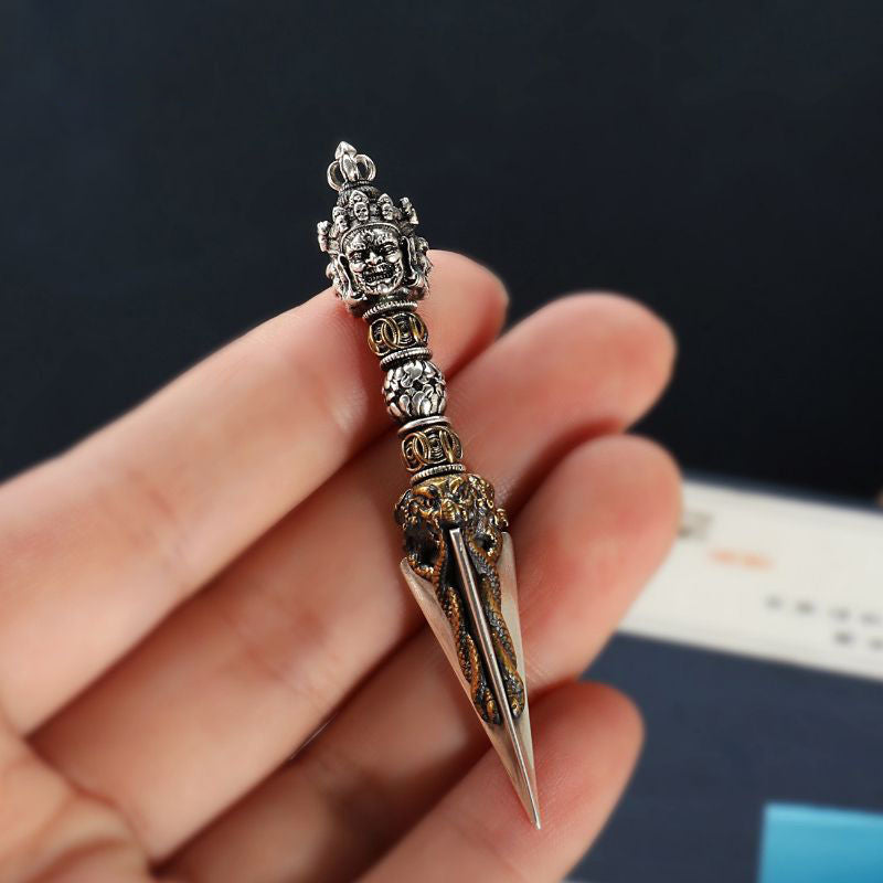 Nepal Tibetan Sterling Sier Vajra Diamond Necklaces