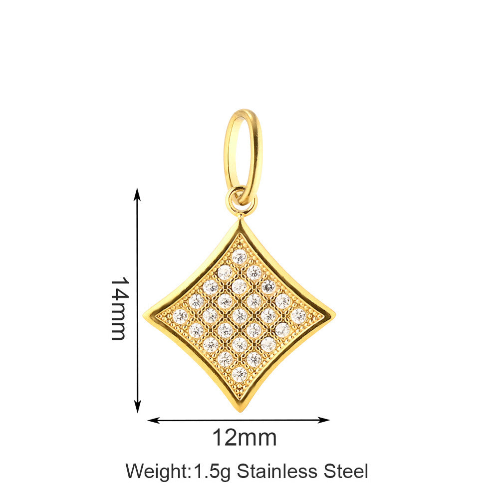 Vacuum Plating White Zirconium Four-leaf Clover Purse More Than Asterism Pendant
