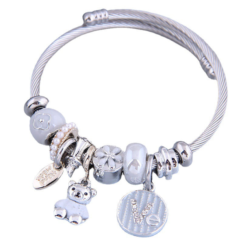 Charming Fashion Metal Cute Bear Temperament Bracelet