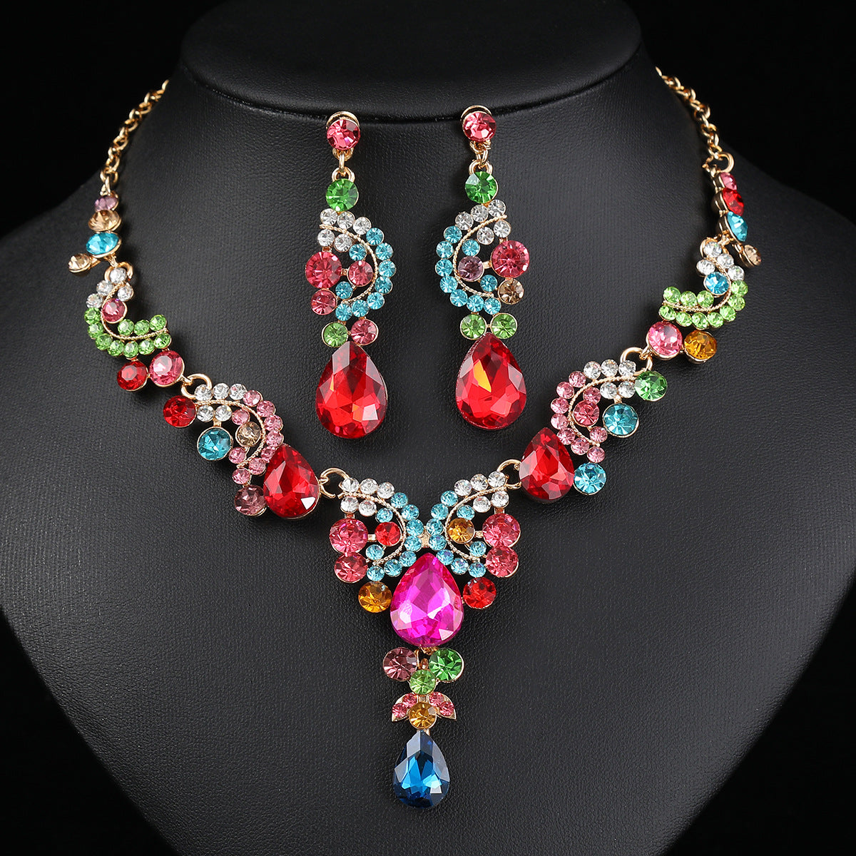 Suite High-grade Three-piece Bridal Wedding Dress Earrings