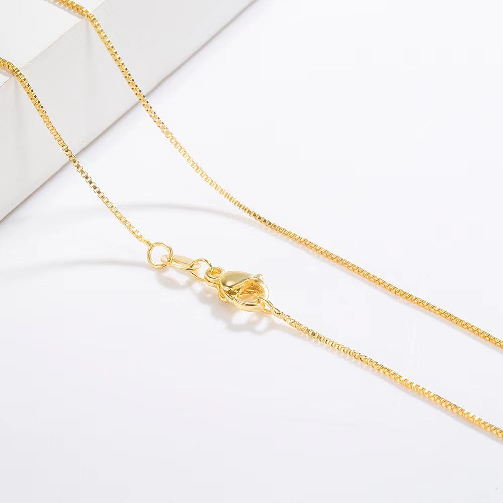 Box Chain Female Gold-plated Plus Extension Necklace