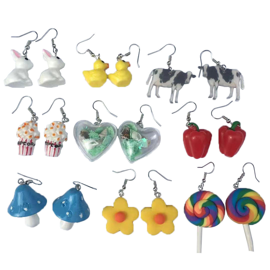 Eccentric Personality Fun Combination Cartoon Small Earrings