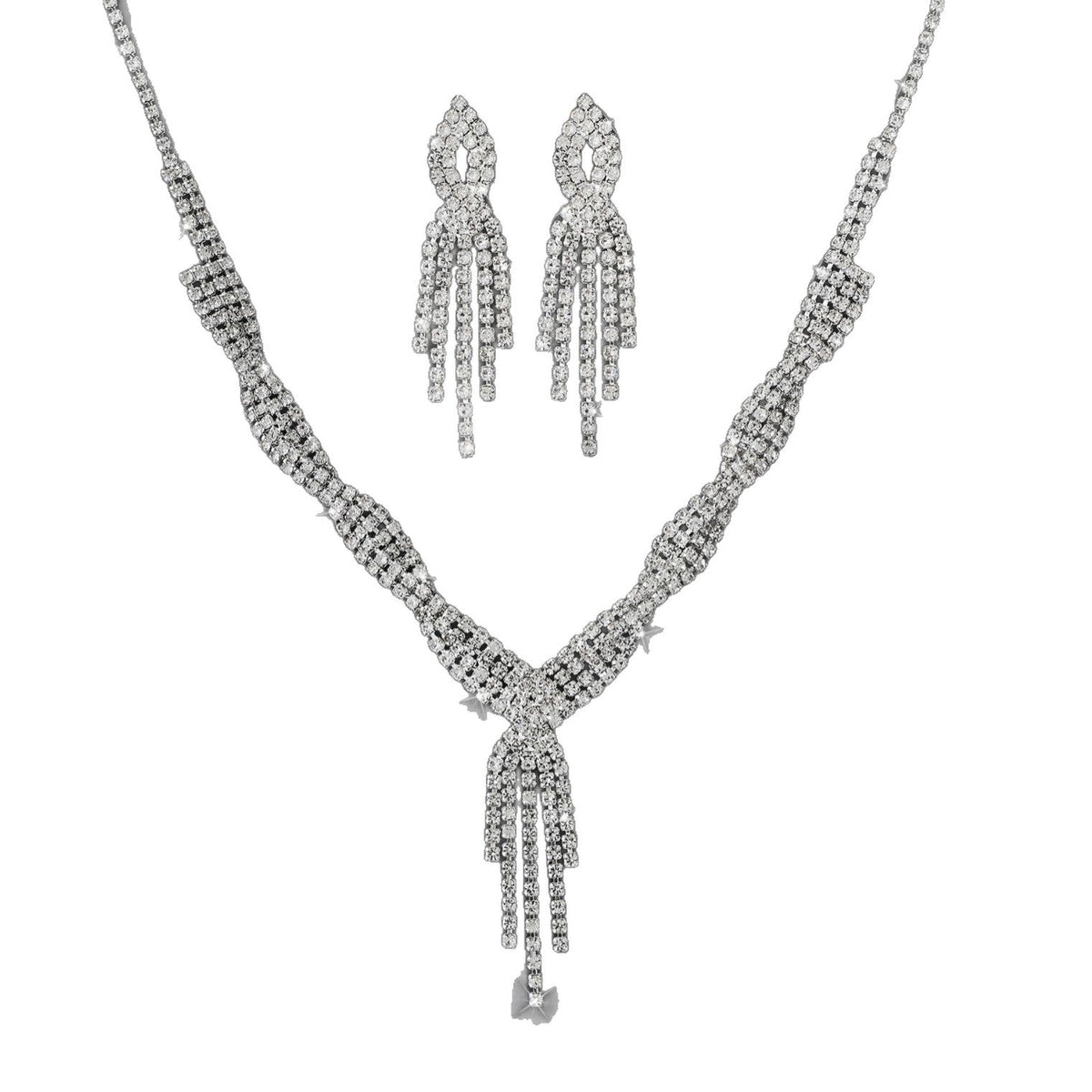 Fashion Tassel Female Three-piece Suit Bridal Jewelry Set