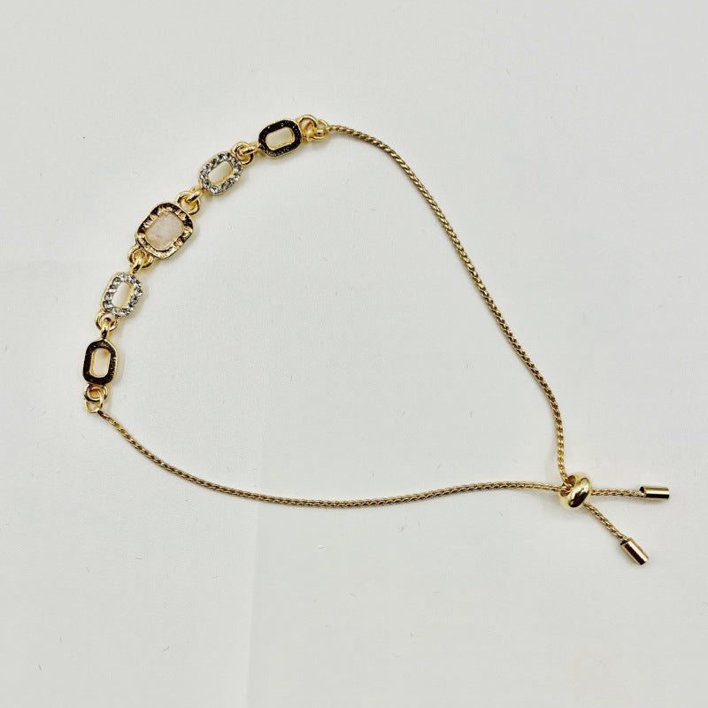 Oval Simple Rhinestone Style Niche Design Couple Bracelets