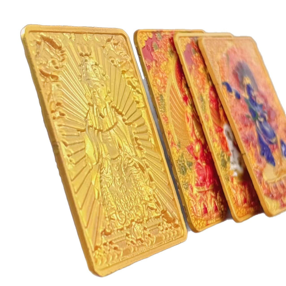 Tibetan Three-dimensional Relief Five Master Eight Guards Painting Pendants