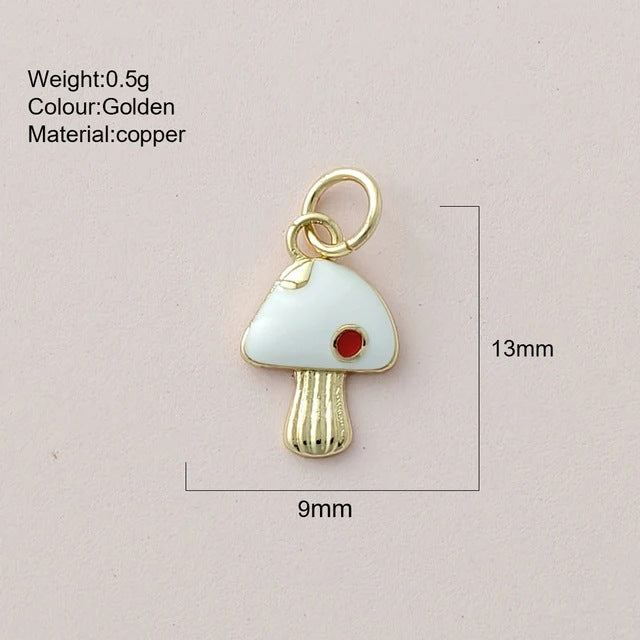Cool Cute Delicate Red Mushroom Copper Bracelets
