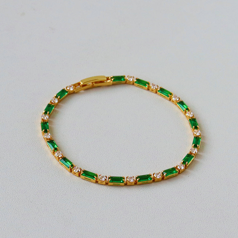 Women's Luxury Square Color Zircon High-grade Dopamine Stylish Simple Versatile Watch Bracelets