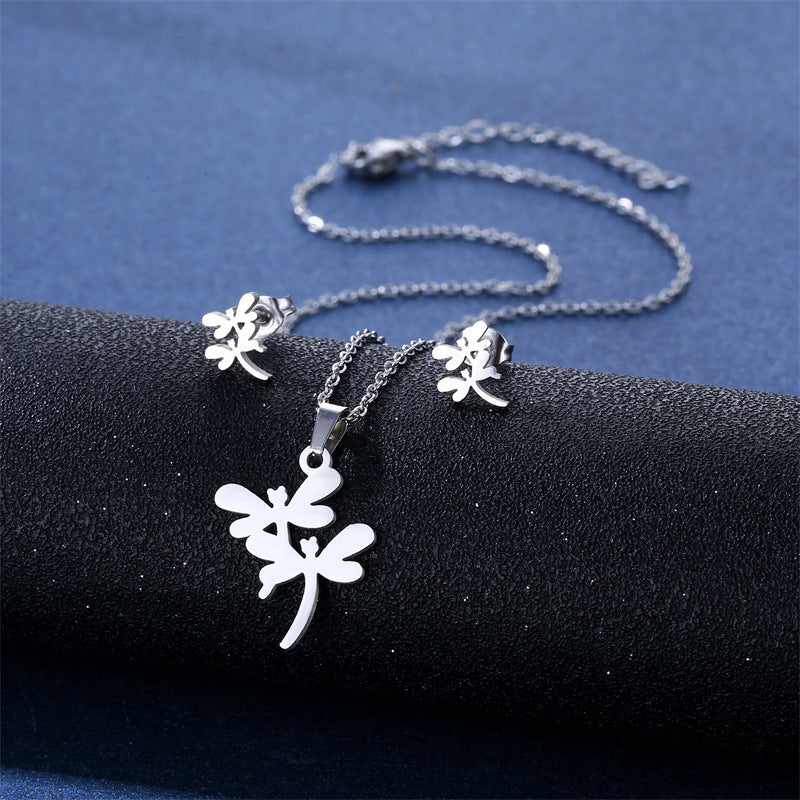 Women's Stainless Steel Suite Fashion Geometry Pattern Animal Love Jewelry Set