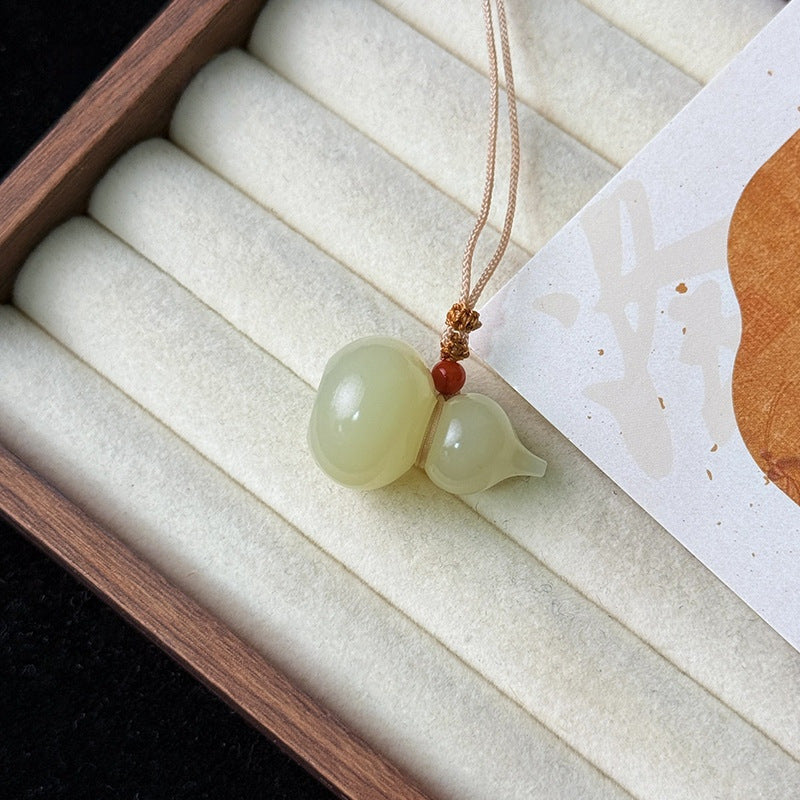 Sweat Jade Color Twisted Wire Buckle Gourd Gray Safety Pendant