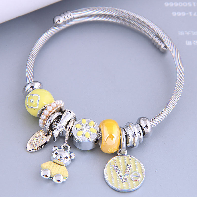 Charming Fashion Metal Cute Bear Temperament Bracelet