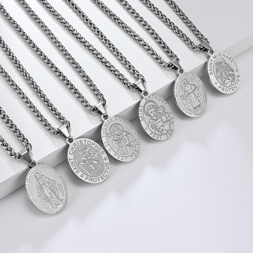 Women's & Men's God's Holy Guardian Titanium Steel Design Pendant