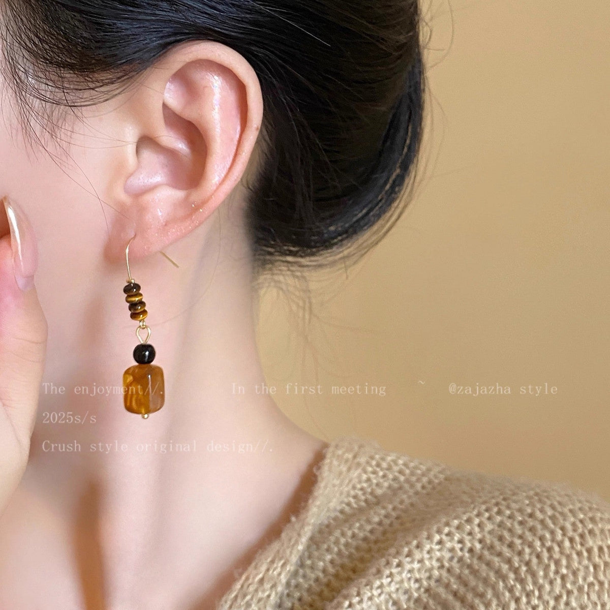 Women's Sier Needle Light Luxury French Retro Geometric Pearl Heart Earrings