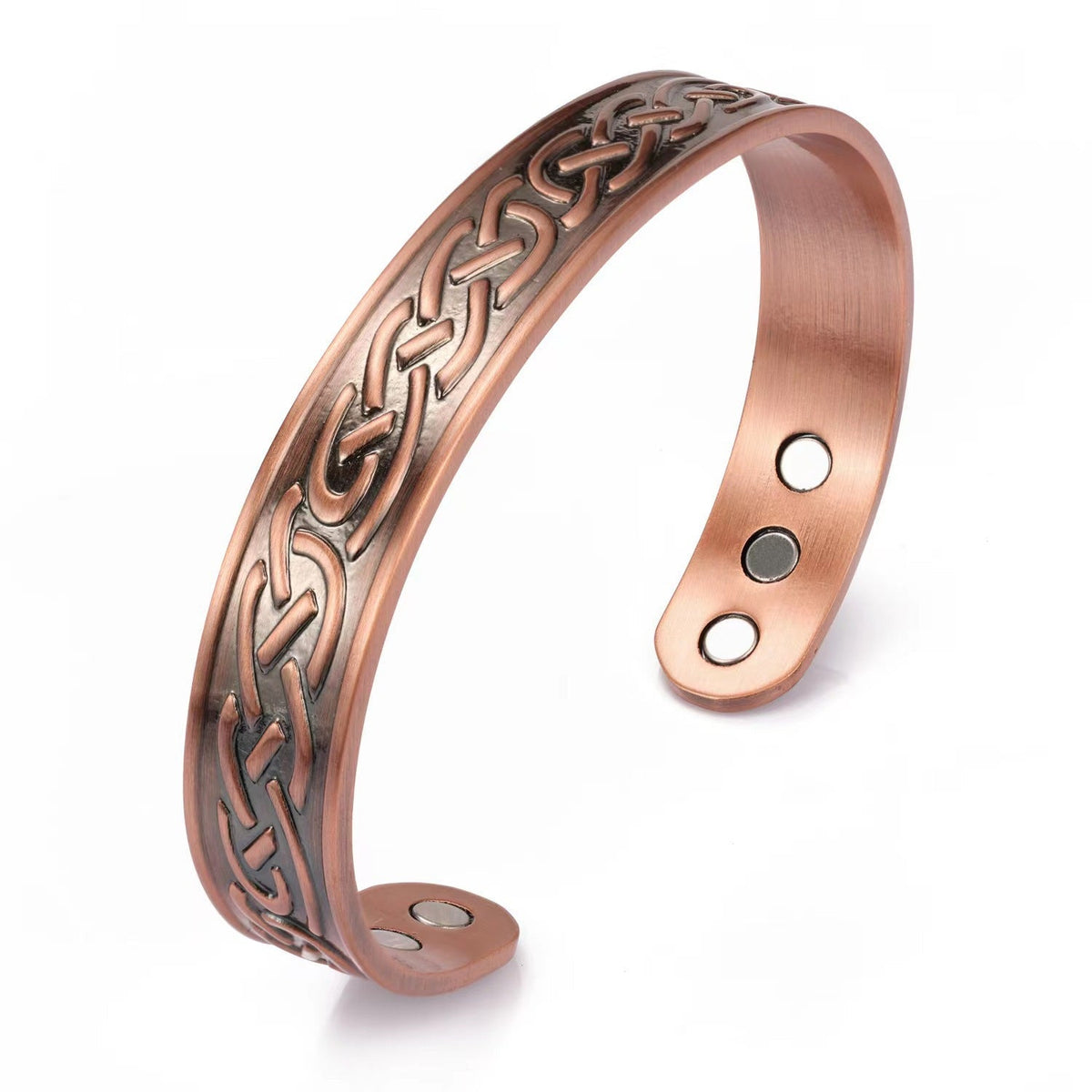 Women's & Men's Retro Red Copper Fashion Personality Striped Magnet Water Bracelet