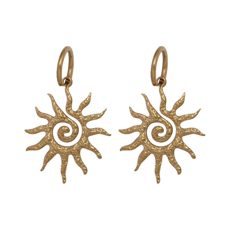 Spiral Sun Female Personality Golden Hollow Fashion Pendants