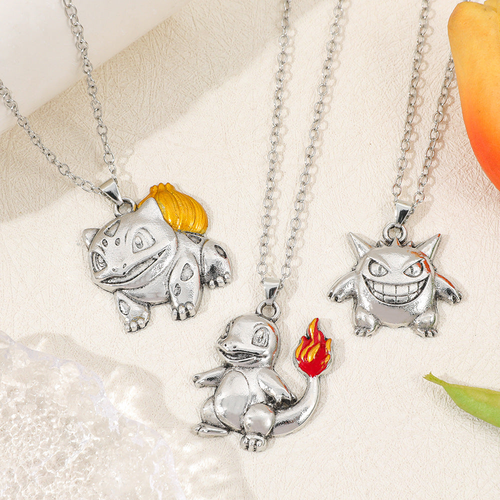 Women's & Men's Elf Trendy Hip Hop Cartoon Magic Small Fire Necklace