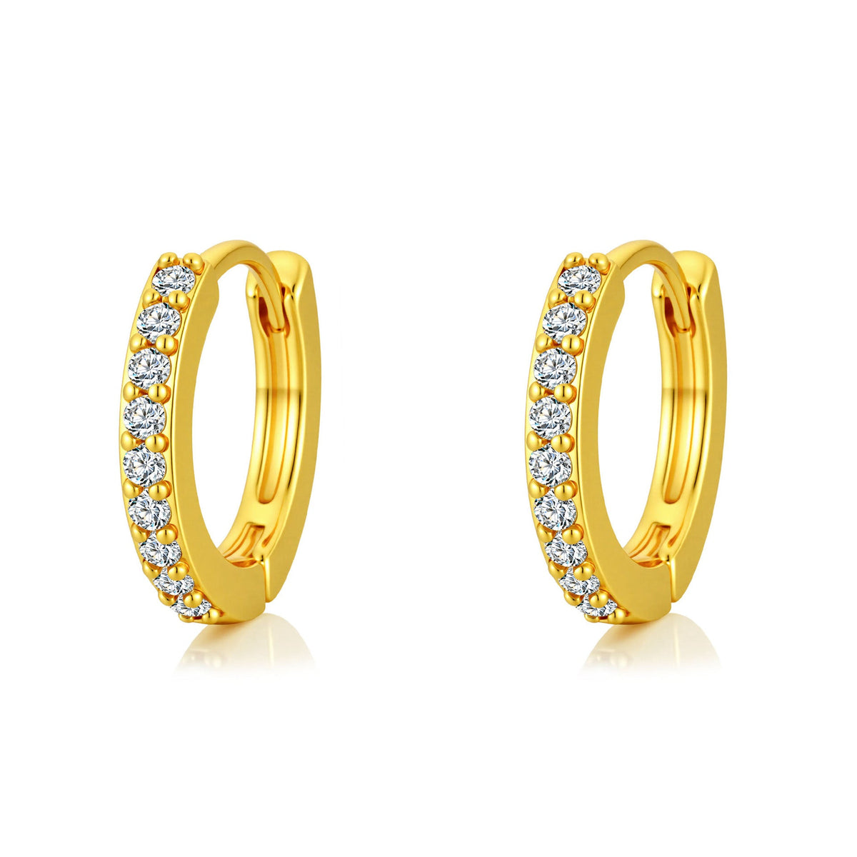 Circle Diamond Zircon Light Luxury Ear Stud Earrings