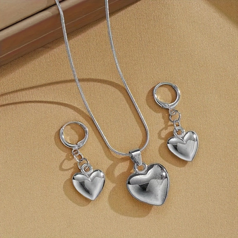 Peach Heart Suite High-grade Versatile Design Light Luxury Jewelry Set
