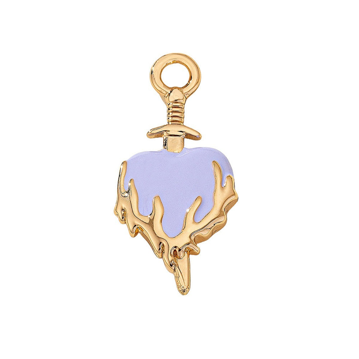 Cartoon Series Small Fruit Dripping Oil Painted Color Gold Pendant