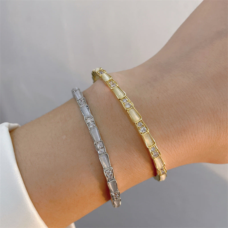 Opal Open-ended Female Simple Light Luxury Bracelet